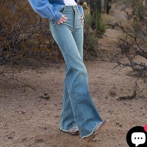 Kimes Olivia medium wash high rise wide leg